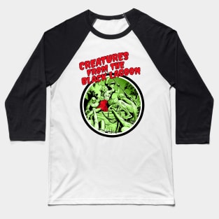 Creatures From The Black Lagoon Vintage Retro Horror Halloween Scary Baseball T-Shirt